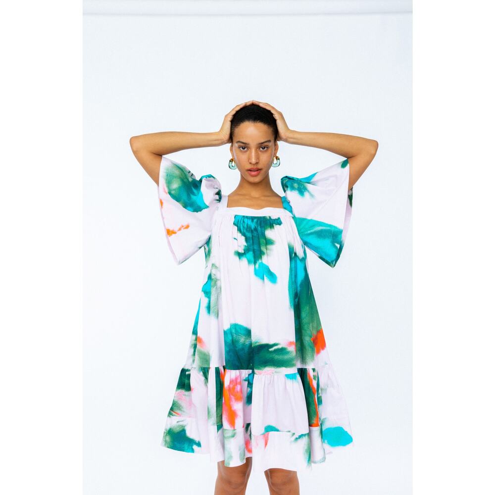 Tanya Taylor Serena Dress Pre-Fall 2021 Tie Dye Size L – No Belt, Loop Broken